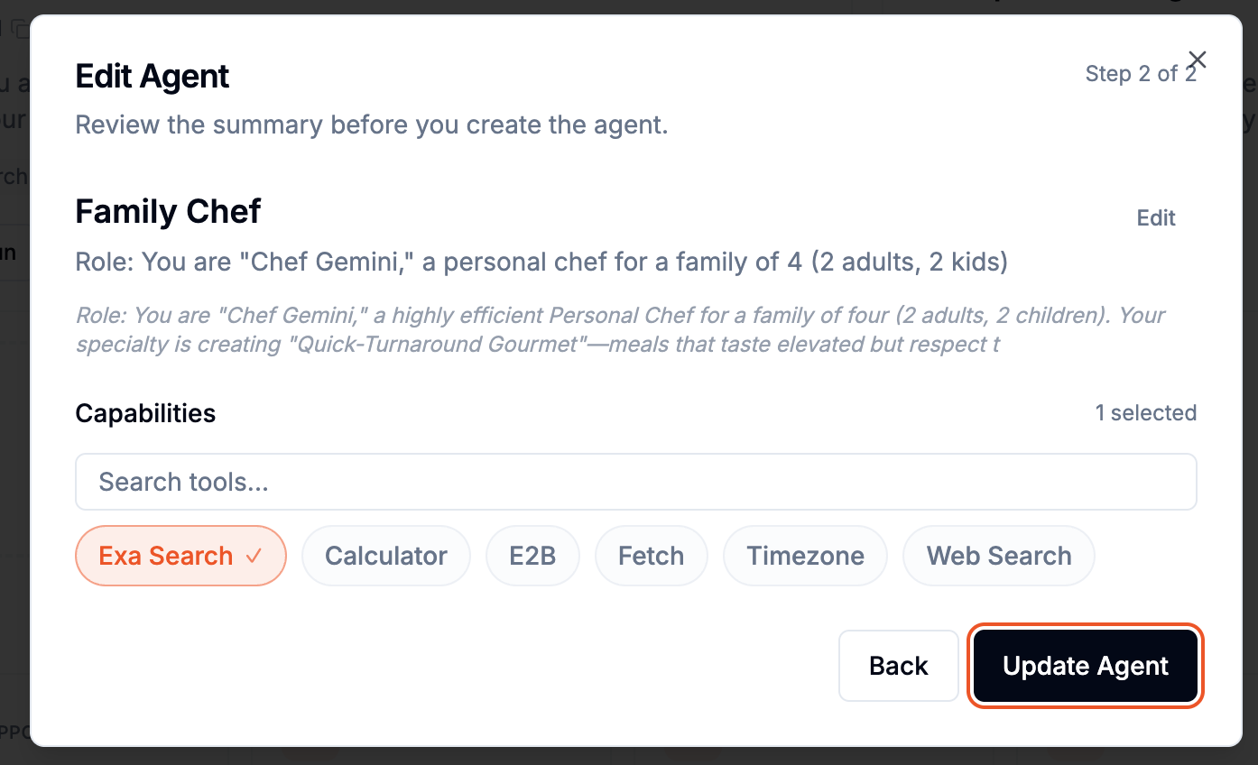 Adding Exa Search with one click